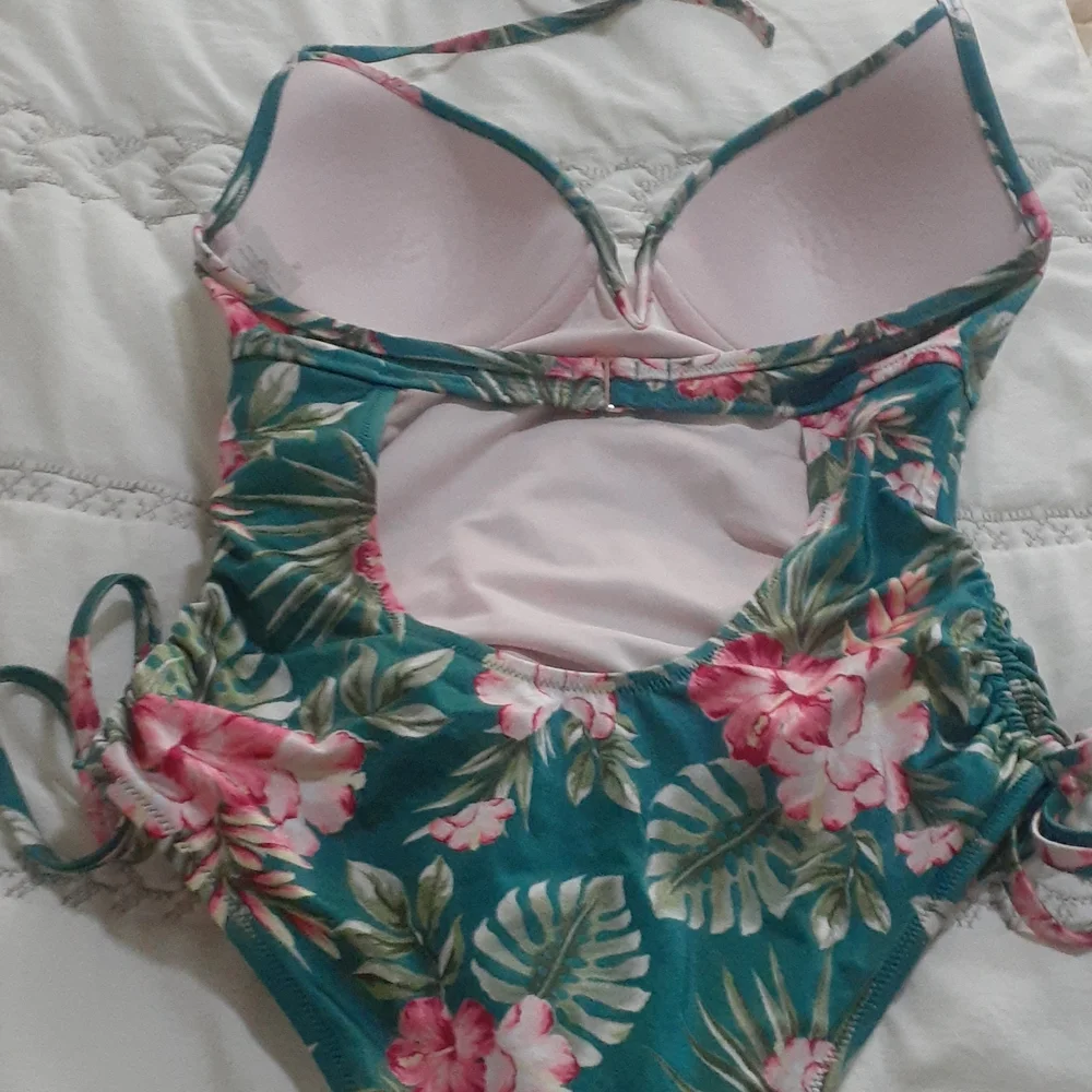 Shade and shore green floral one piece bathing suit size 34C - Picture 5 of 11